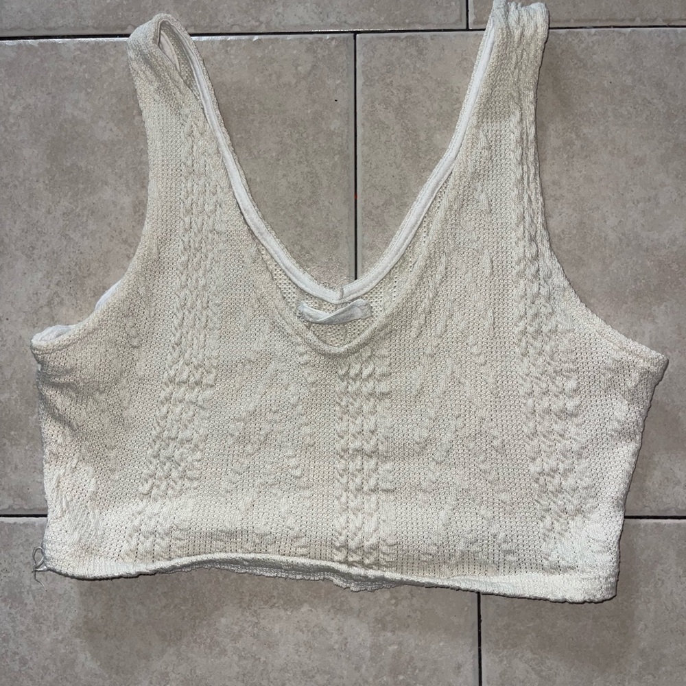 Elegant Cream Knit Women's Top